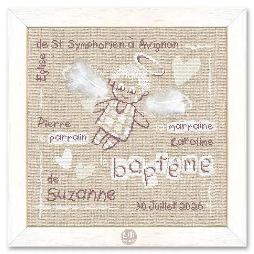LiliPoints Baptism borduurpatroon doop 164x164