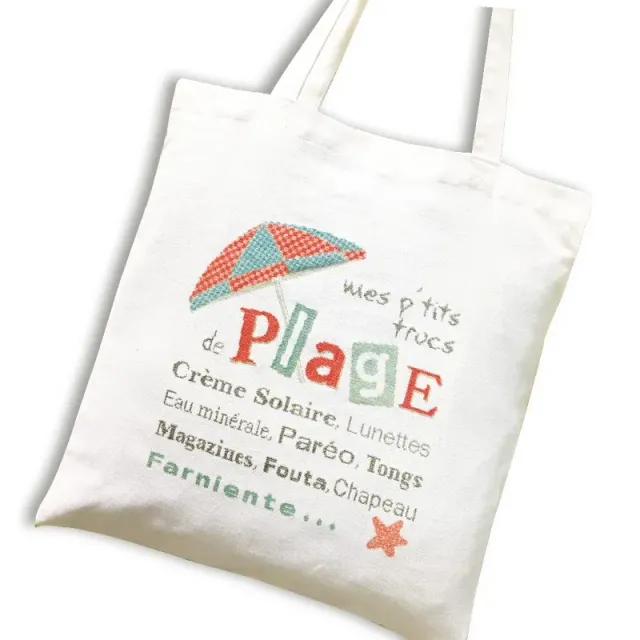 LiliPoints Beach Bag kruissteekpatroon strand