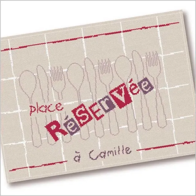 LiliPoints Custom Placemat kruissteekpatroon tafellaken D005