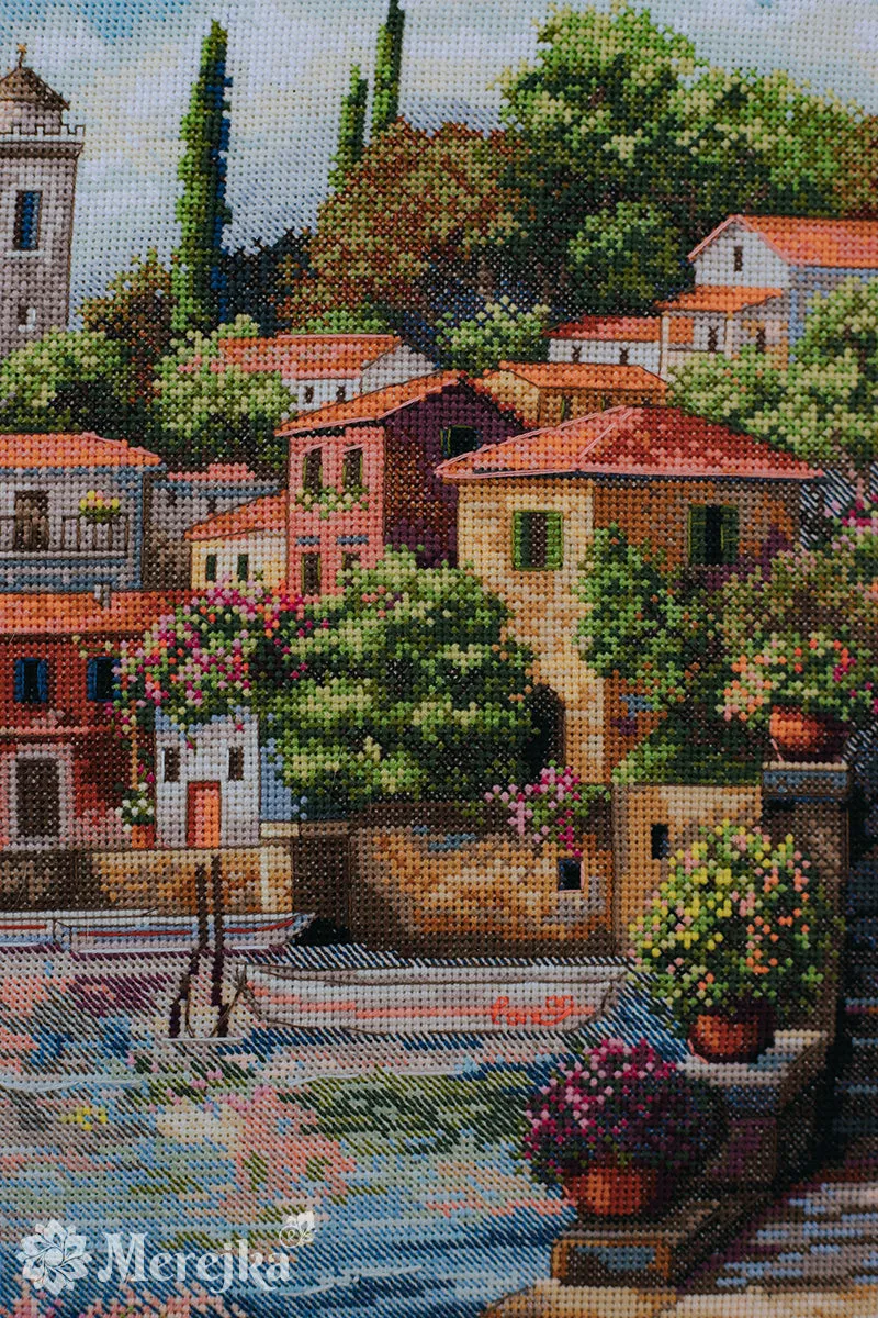 Merejka Coastal Gardens borduurpakket 31x40cm ecru