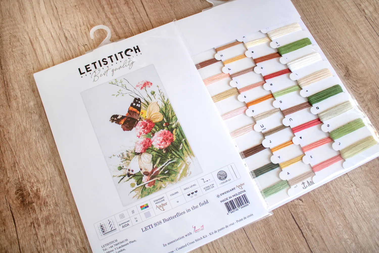 Leti Stitch LETI 938 Butterflies borduurpakket 27x17 Aida