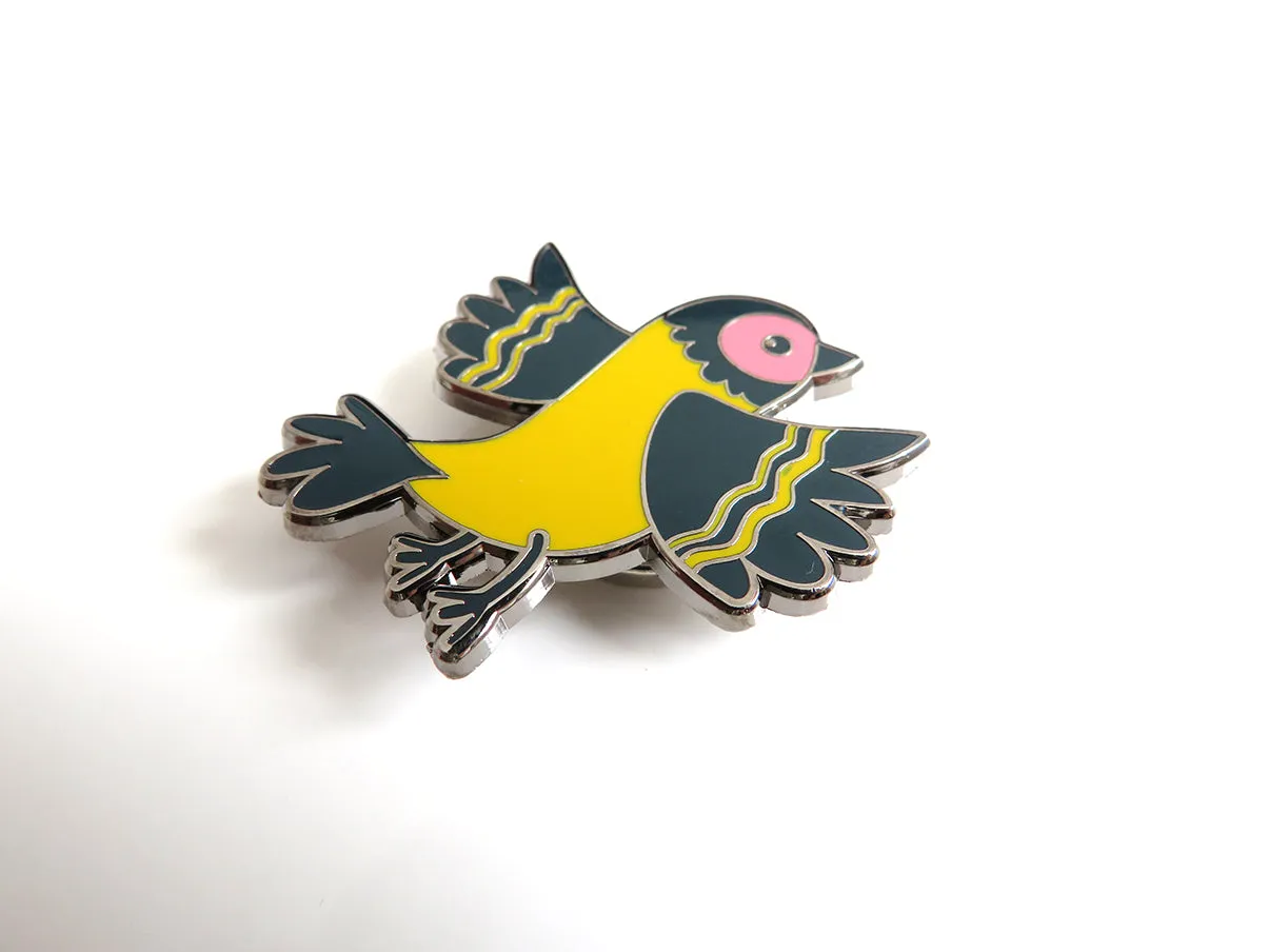 Leti Stitch Dancing Bird naaldmagneet 40 mm zacht emaille