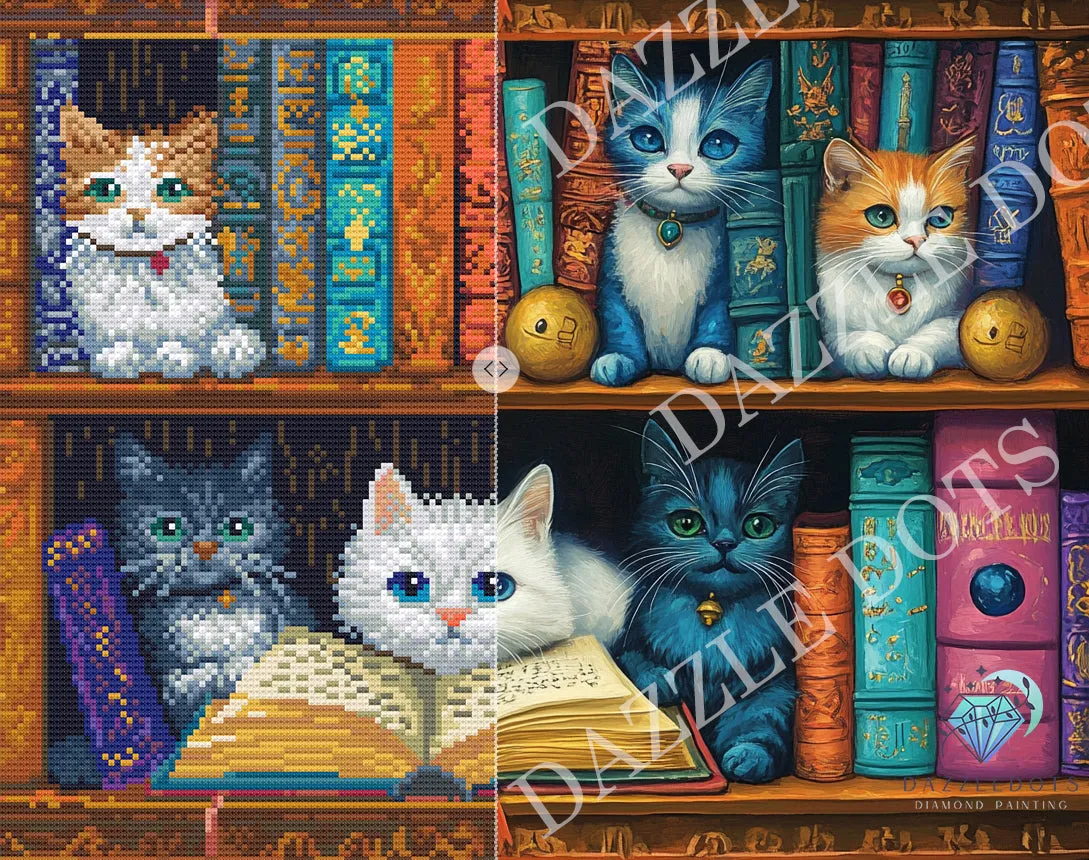 Leti Stitch Dazzle Dots LT07 Book Shelf diamond painting boekenplank
