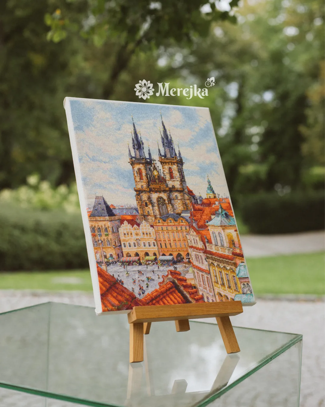 Merejka Golden Prague borduurpakket Aida 16 ecru 30x40