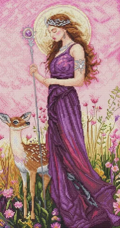 Leti Stitch LI 58-00 Goddess of the Spring borduurpakket 36x19 cm lente