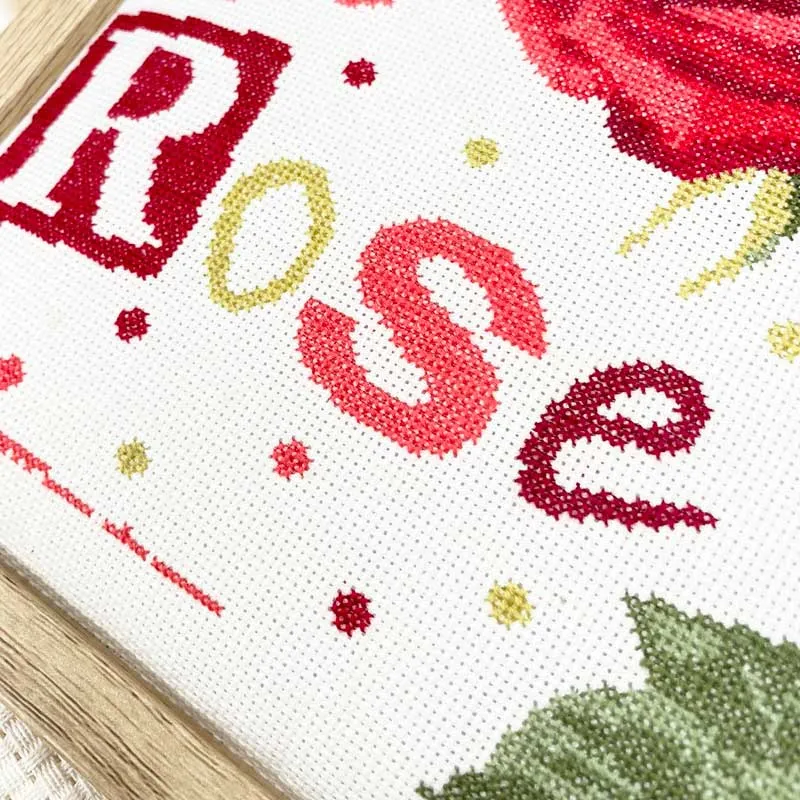 LiliPoints Red Rose kruissteekpatroon rode roos