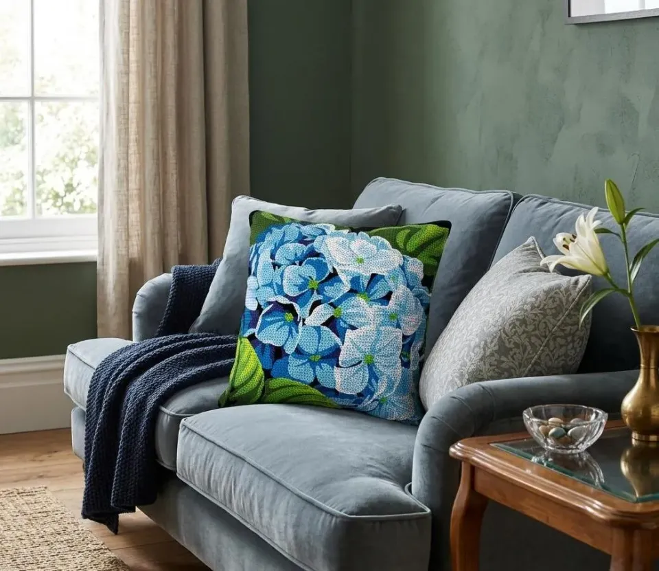 SEG de Paris Blue Hydrangea kussenpakket hortensia