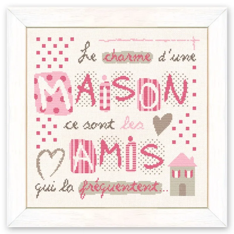 LiliPoints Charming House borduurpatroon 2 kleuren