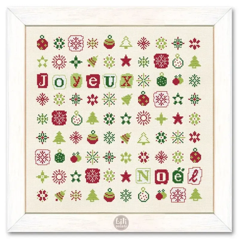 LiliPoints Merry Christmas sparks borduurpatroon kerst rood