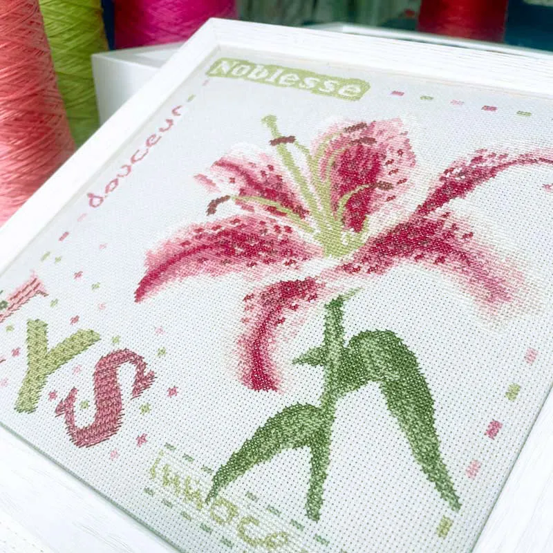LiliPoints Lilly borduurpatroon kruissteek grijsblauw