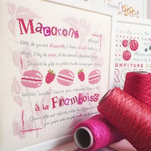 LiliPoints Raspberry Macarons borduurpatroon macarons