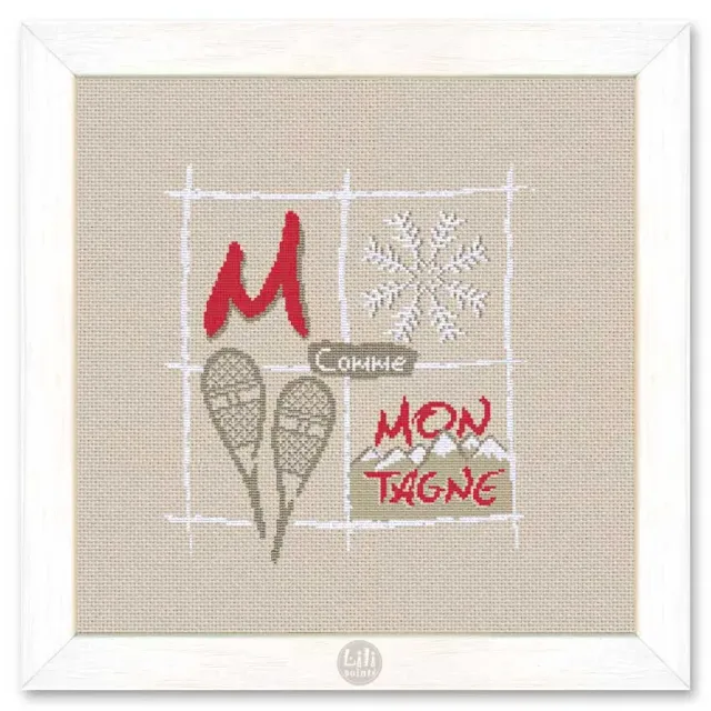 LiliPoints M as in Mountain borduurpatroon letter berg