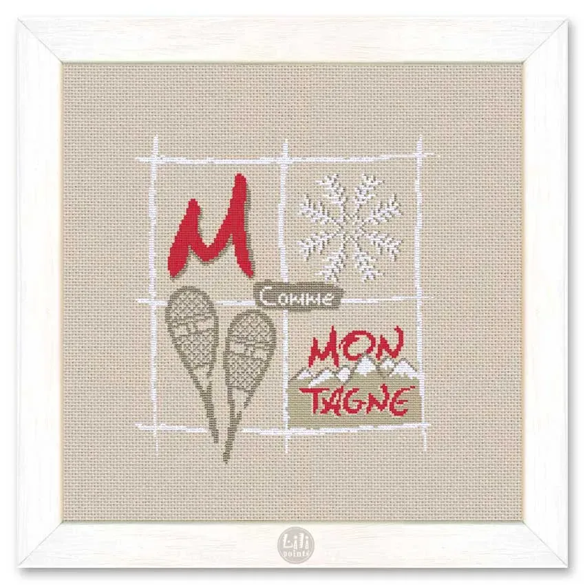 LiliPoints M as in Mountain borduurpatroon letter berg