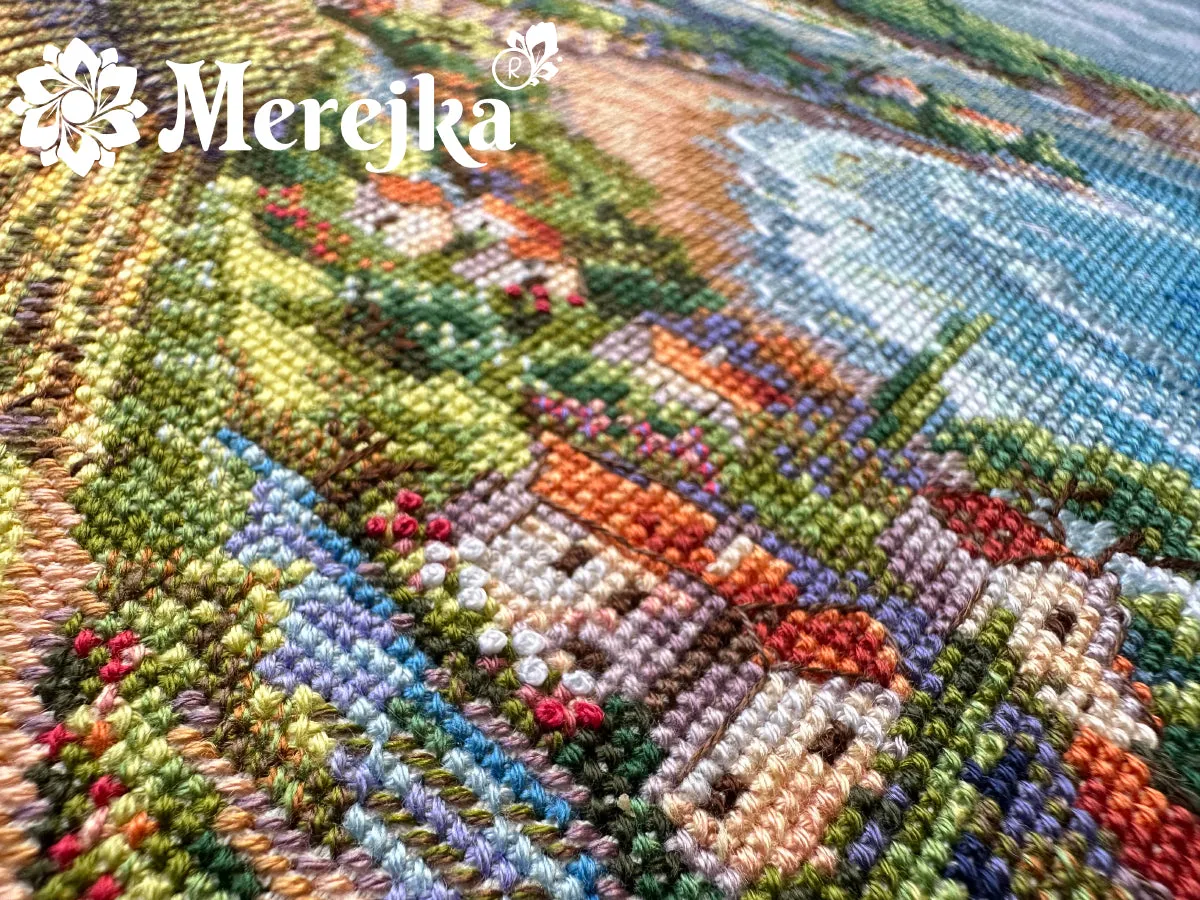 Merejka Coastline View borduurpakket 33,5x25 ecru