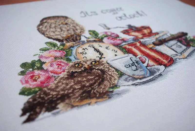 Merejka It's coffee o'clock borduurpakket 26x21 uil