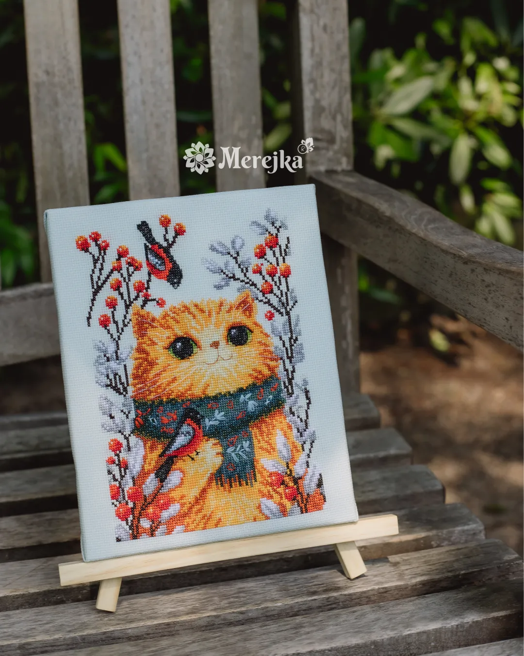 Merejka The Cozy One borduurpakket ijsblauw 14,5 x 21