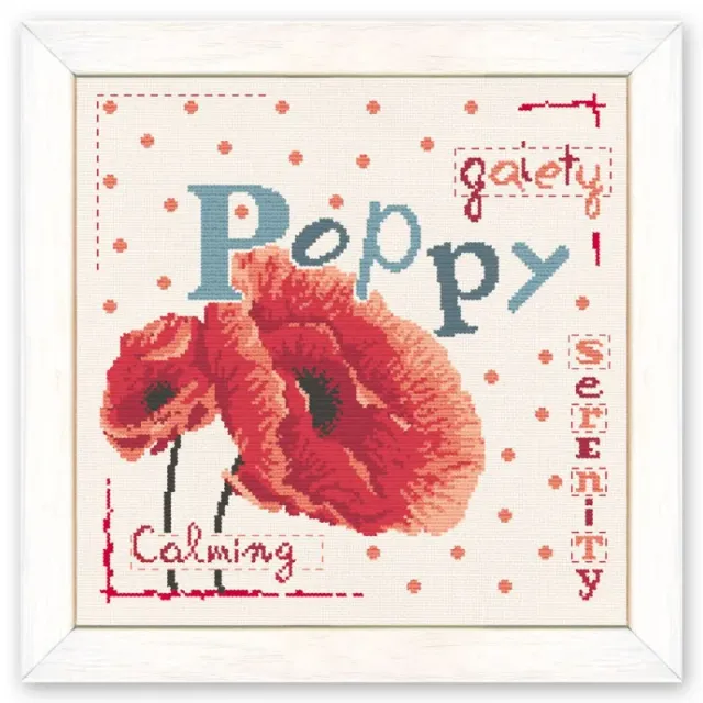 LiliPoints Poppy kruissteekpatroon klaproos