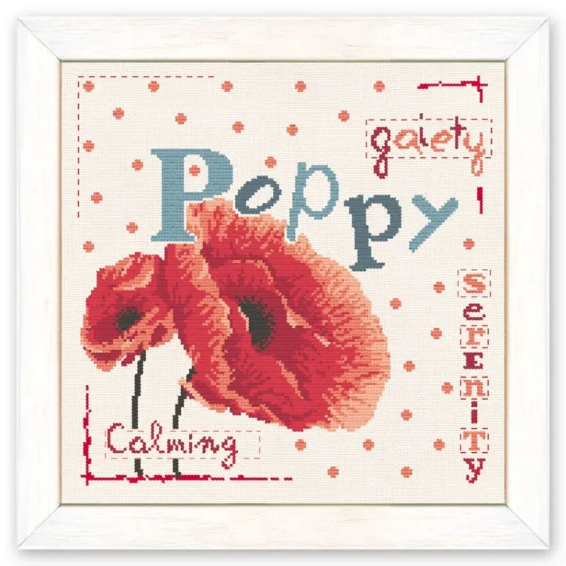 LiliPoints Poppy kruissteekpatroon klaproos