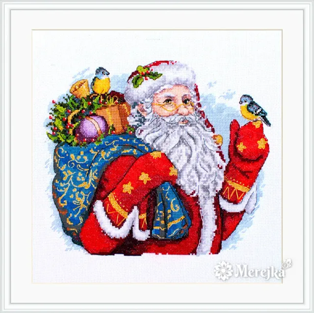Merejka Merry Christmas borduurpakket Aida 16 wit