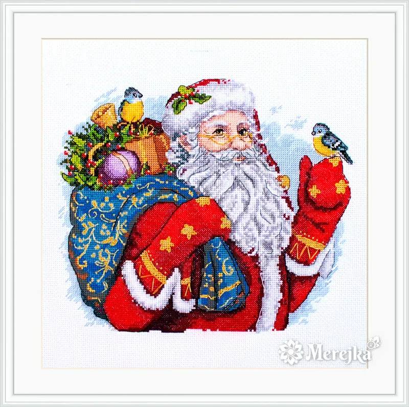 Merejka Merry Christmas borduurpakket Aida 16 wit