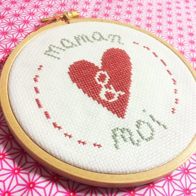 LiliPoints Maman et Moi minikit borduurpakket 11cm
