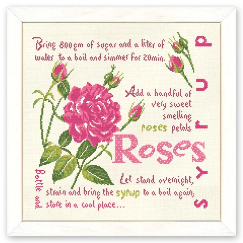 LiliPoints Rose Syrup 2 borduurpatroon rood-roze 180st