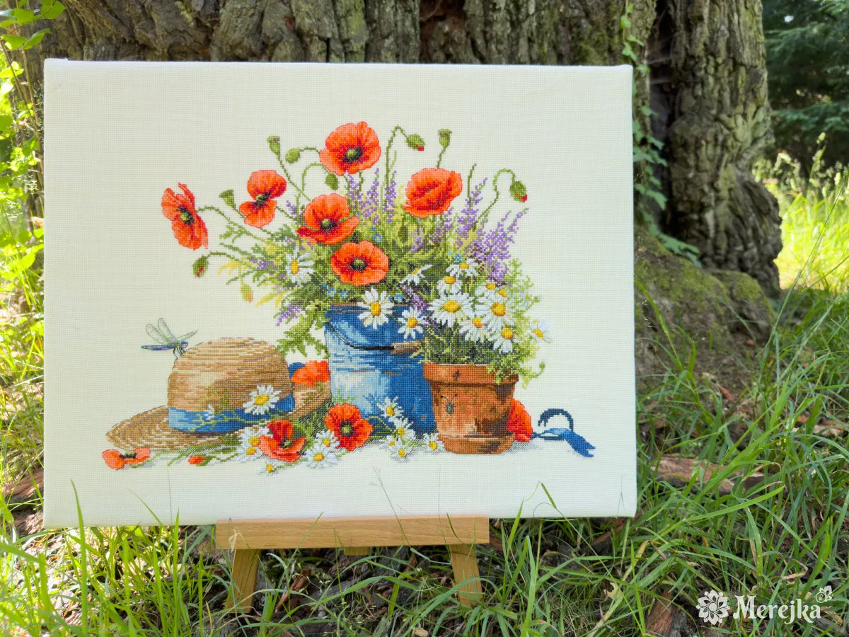 Merejka Summer Still Life borduurpakket Aida 16 ecru