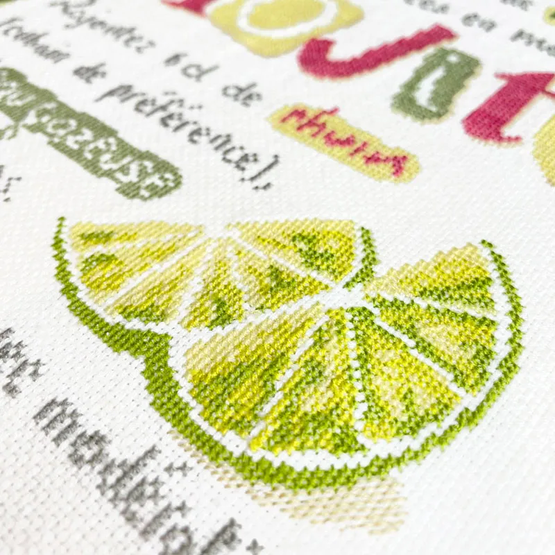 LiliPoints Mojito borduurpatroon theedoek 187 steken
