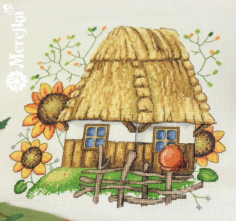 Merejka The House borduurpakket 23x23 cm ecru