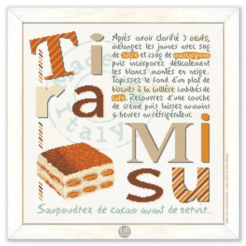 LiliPoints Tiramisu kruissteekpatroon dessert