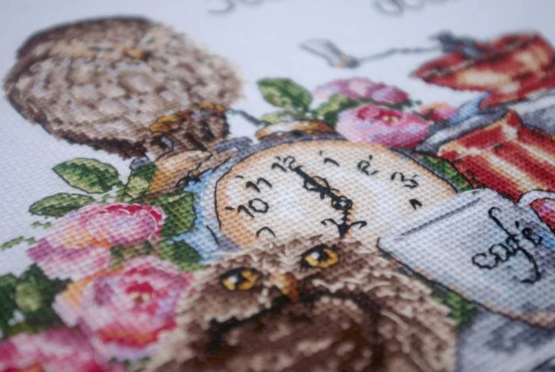 Merejka It's coffee o'clock borduurpakket 26x21 uil