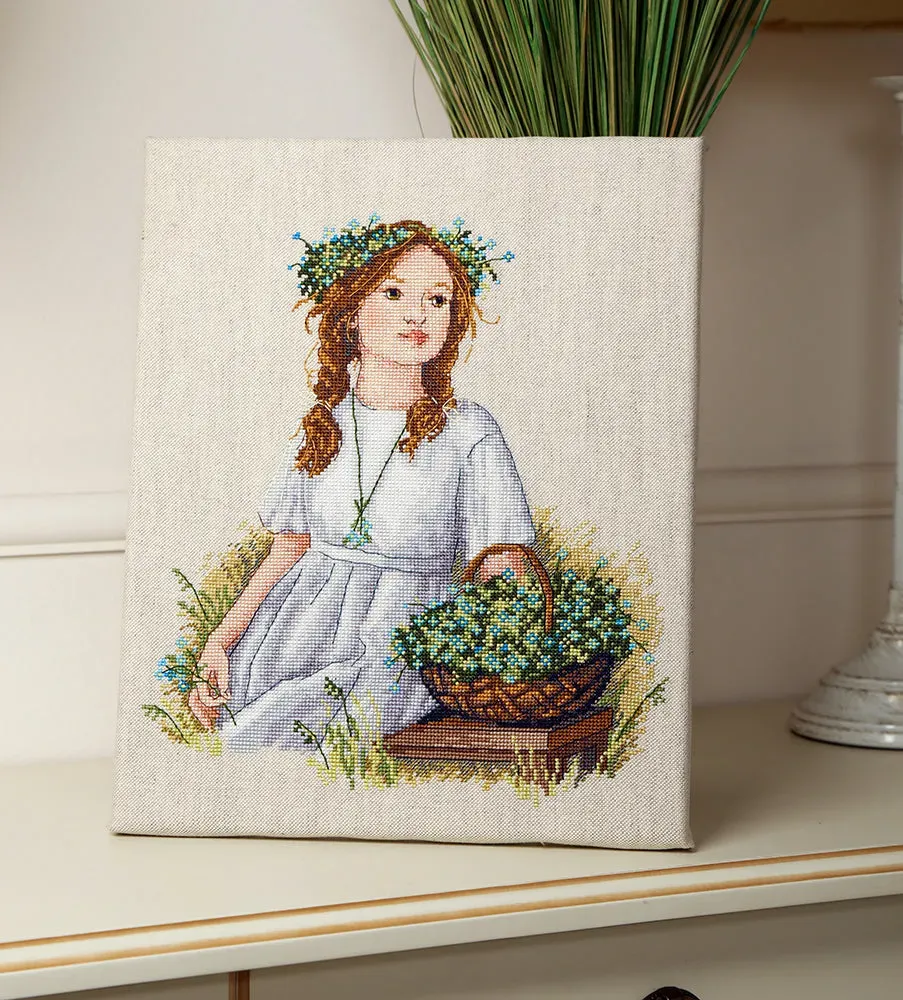 Merejka Forget-Me-Not borduurpakket 23x27 cm bloemen