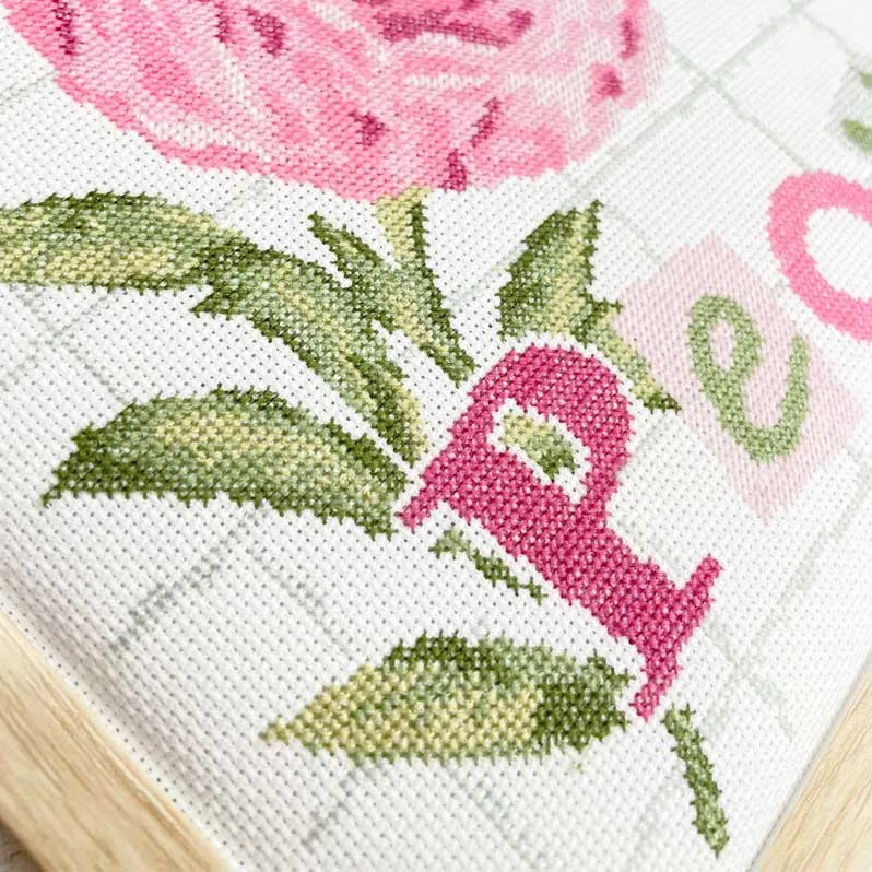 LiliPoints Peony borduurpatroon pioenroos 151x151