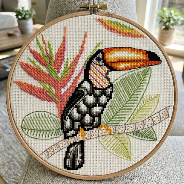 Marie Coeur Le Toucan kruissteek borduurpakket vogel