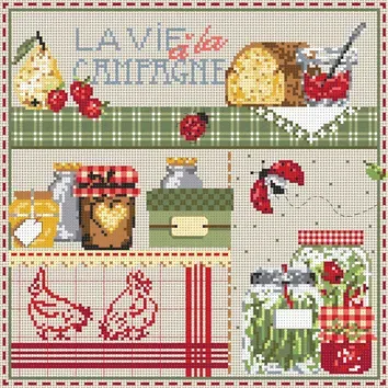 Madame la Fée Mini Campagne Kit 073 borduurpakket set van 2 landelijk