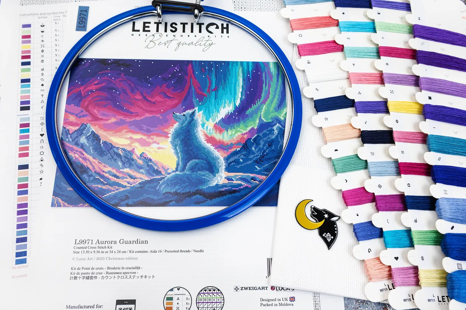 Leti Stitch L9971 Aurora Guardian borduurpakket 34x24 fantasy