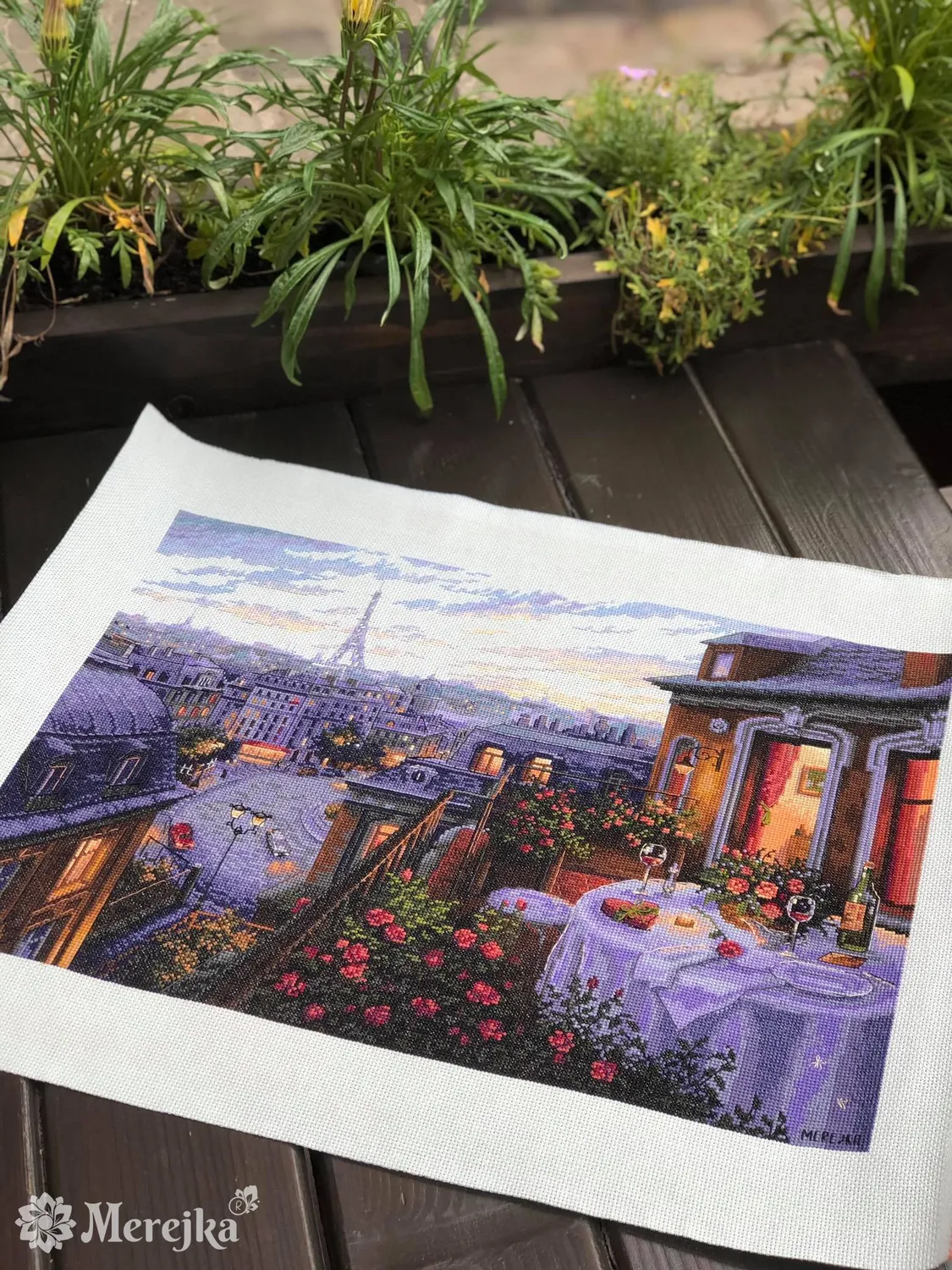Merejka Paris Evening Deja Vu borduurpakket 30x40 Parijs