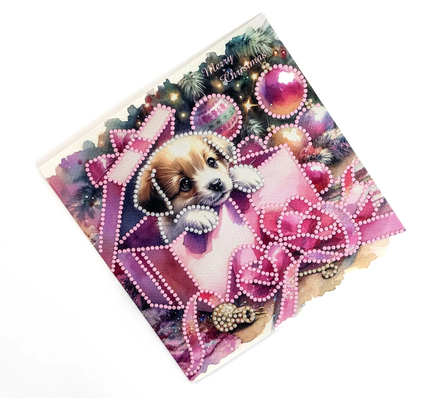 Leti Stitch Dazzle Dots 481-555 Christmas Surprise diamond painting kaart fairy dust