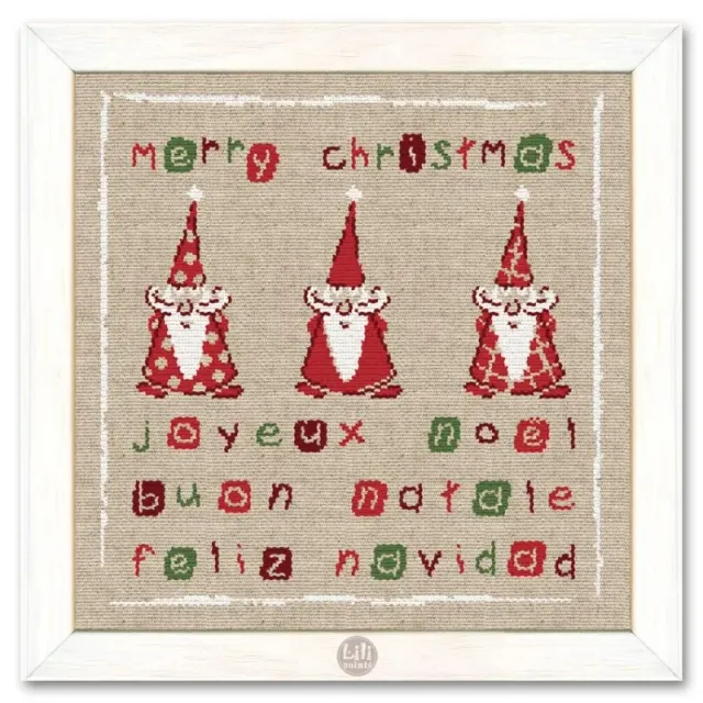 LiliPoints Merry Christmas borduurpatroon kerst rood