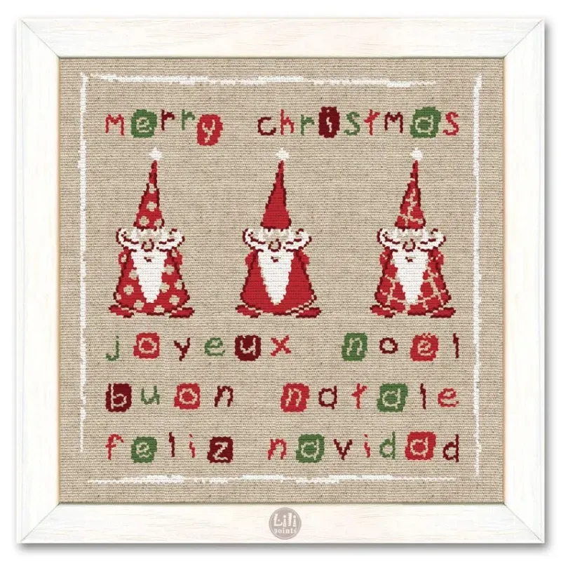 LiliPoints Merry Christmas borduurpatroon kerst rood