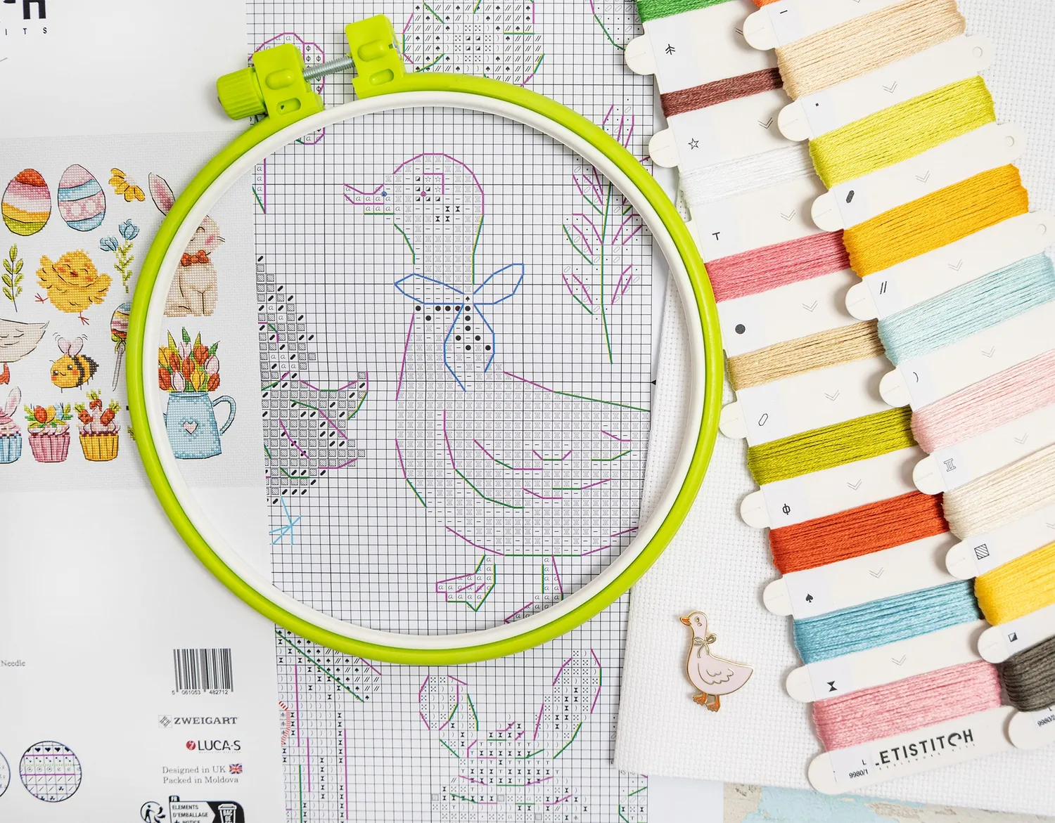 Leti Stitch L9980 Easter Sampler borduurpakket 40x19 cm