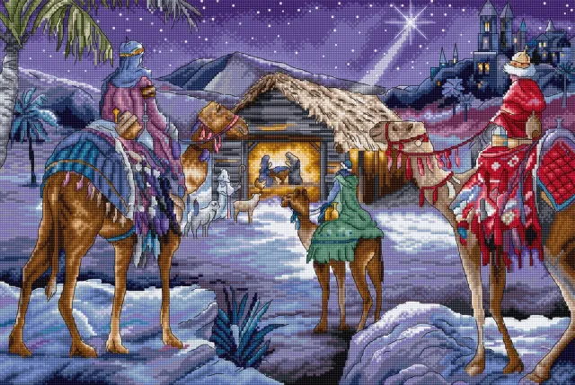 Leti Stitch L8108 Three Kings borduurpakket 41x27 cm kerst