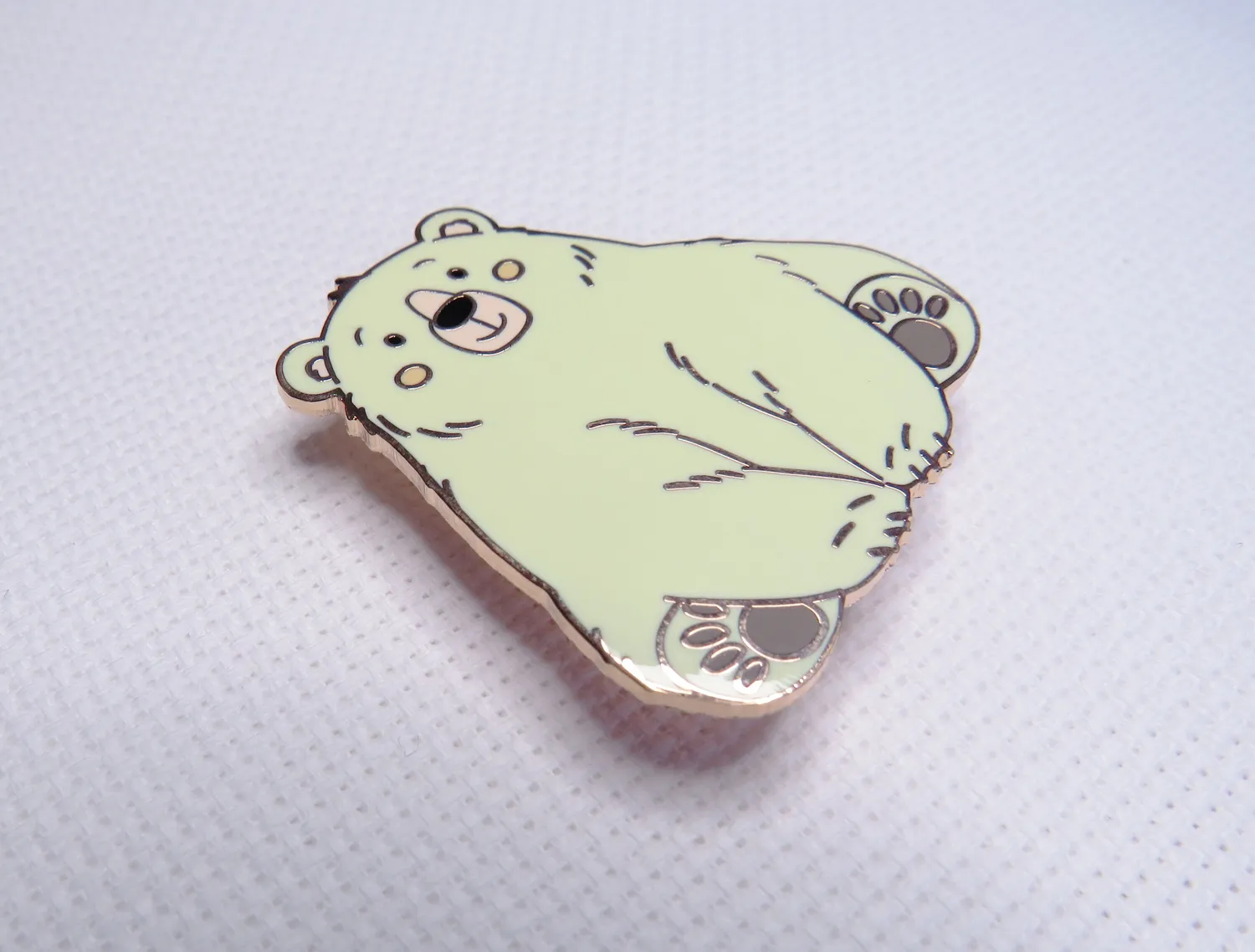 Leti Stitch 14381 Polar Bear naaldmagneet emaille 40 mm roze goud