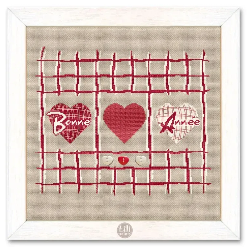 LiliPoints 3 Hearts borduurpatroon met parelmoeren harten