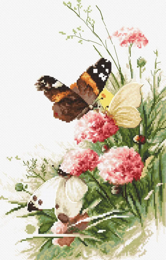 Leti Stitch LETI 938 Butterflies borduurpakket 27x17 Aida