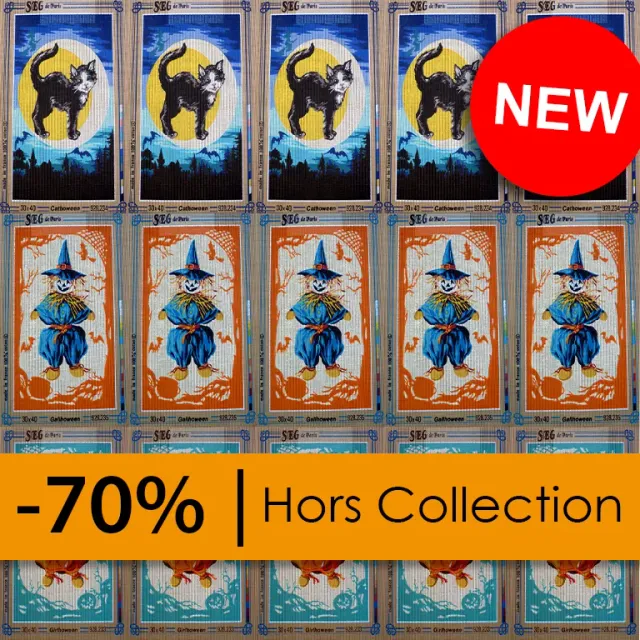 SEG de Paris Halloween borduurcanvas set 15 stuks