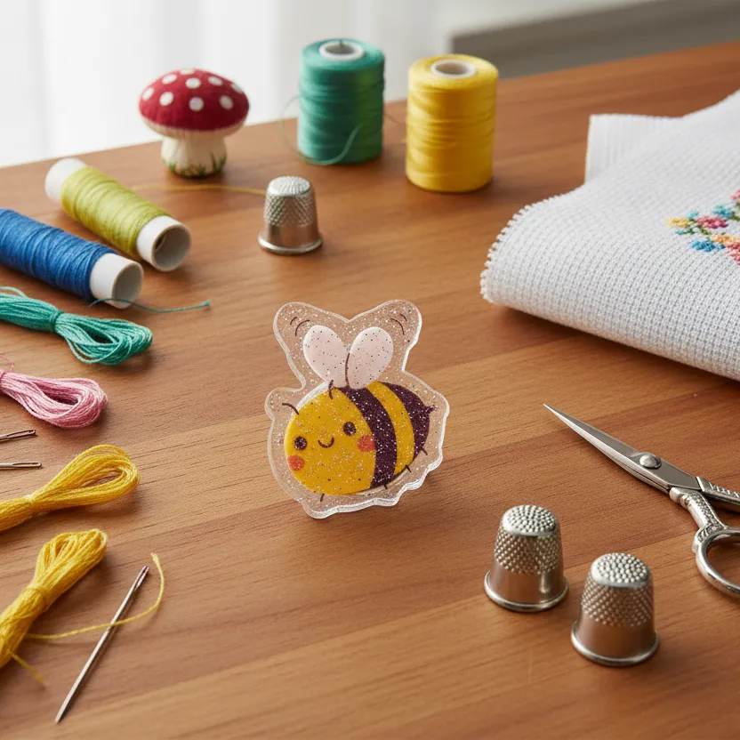 Leti Stitch 14393 Smiling Bee naaldmagneet emaille
