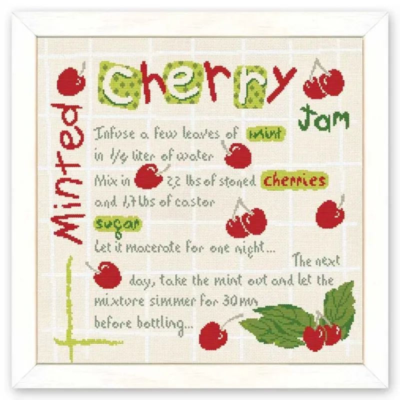 LiliPoints Minted Cherry Jam borduurpatroon kersen