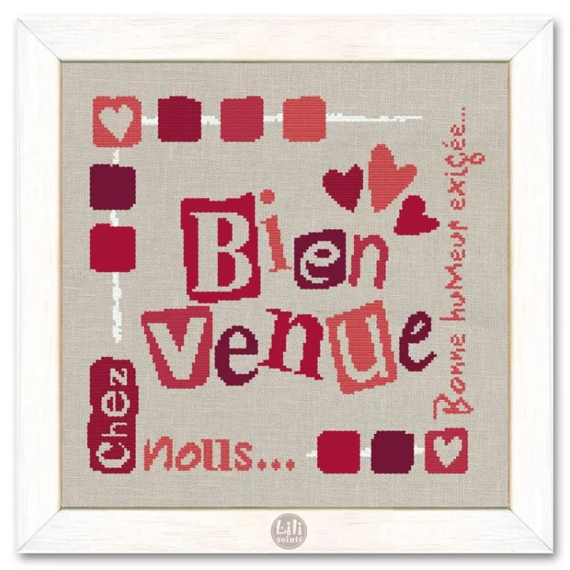 LiliPoints Welcome to our place borduurpatroon 2 versies groen