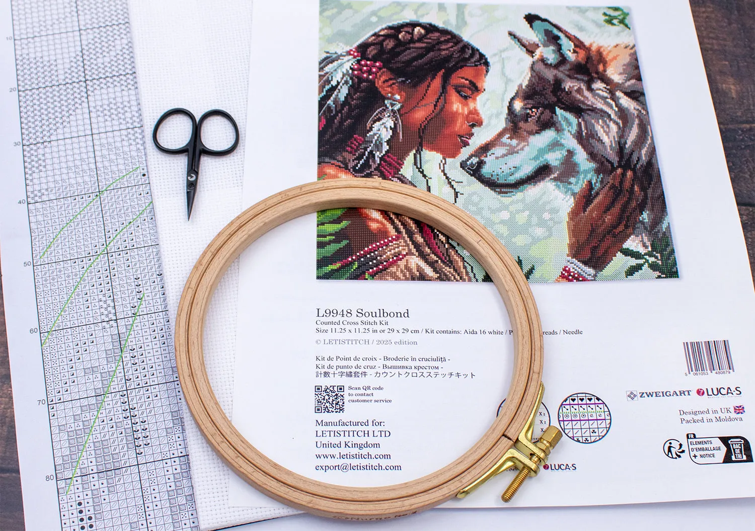 Leti Stitch L9948 Soulbond borduurpakket 29x29 cm portret